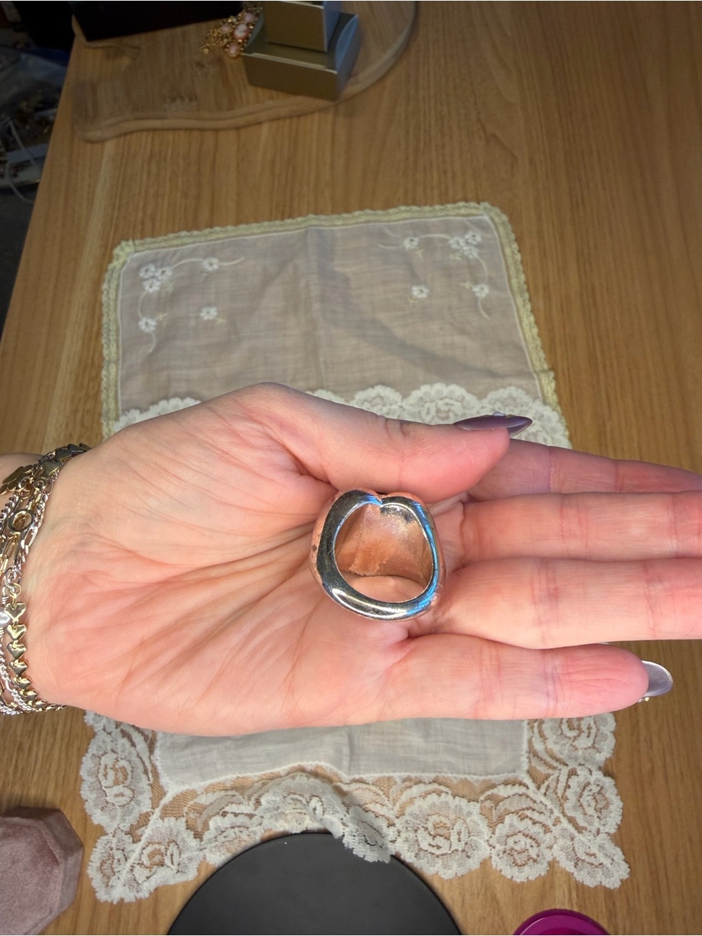Ultra rare Avon Heart-Shaped mood Ring sz 8.75 - Picture 5 of 12